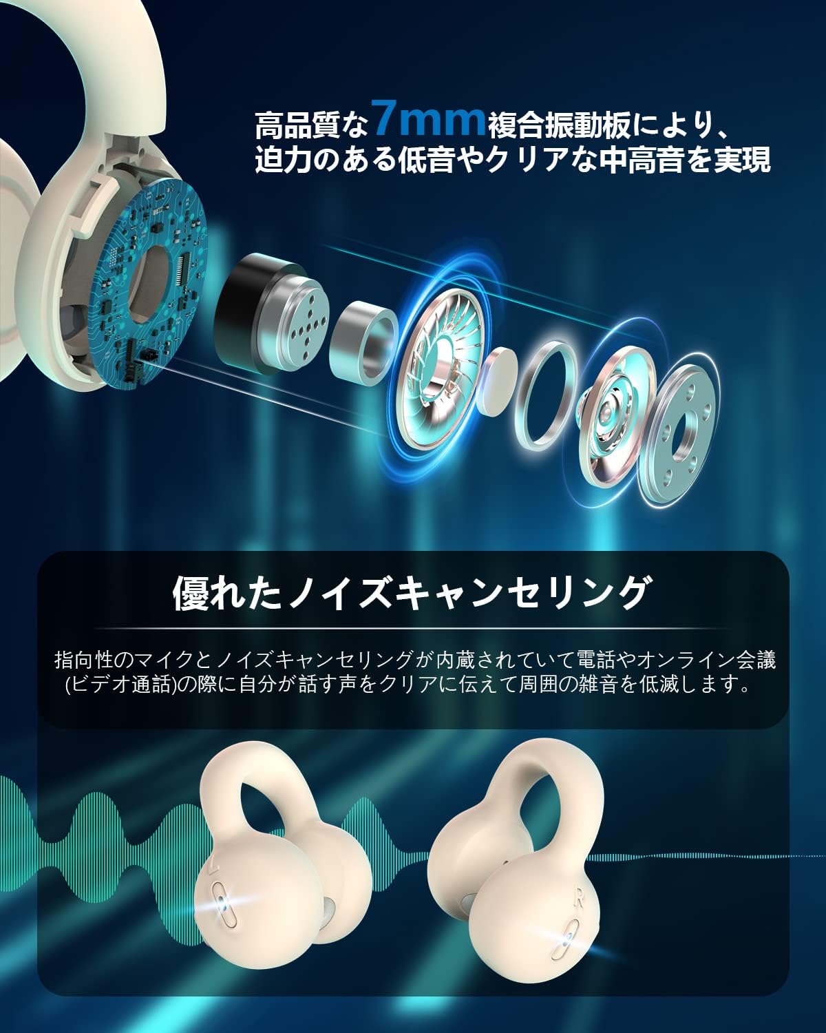 ワイヤレスOWSイヤホンBluetooth完全ワイヤレス (ブルー) Amazon.co.jp: 【時代を開く OWSイヤホン】 Bluetoothイヤホン